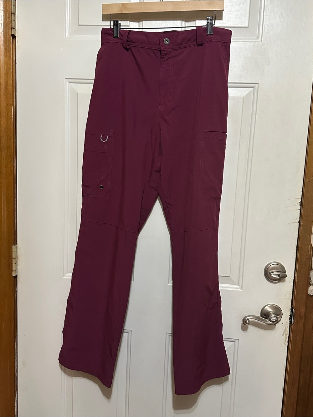 Cherokee Infinity Men's Fly Front Scrub Pants Maroon Burgundy CK200A  Size Med